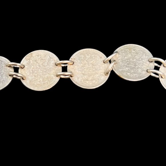 Antique WW1 Russian Kopeyka 1898 - 1905 Coins Trench Art Bracelet (5063) - Picture 10 of 12